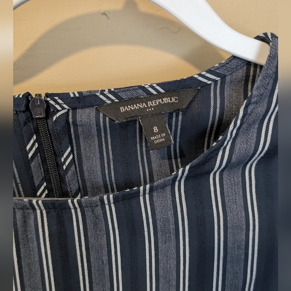 Banana Republic Striped Mini Dress in Dark Blue and White - Picture 2 of 4